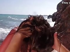 Sweet German Brunette Gets Her Asshole Smashed On The Beach