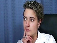 Short Haired German Slut Loves Sucking And Riding An Old Pecker In The Office